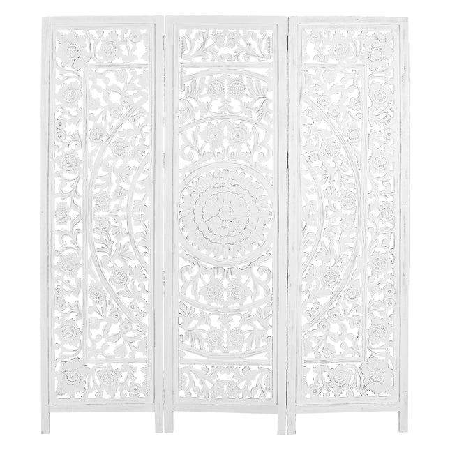 Jans 3 Panel Room Divider Screen Privacy Shoji Timber Wood Stand - White