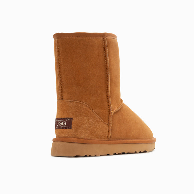 Ugg Boots Genuine Australian Sheepskin Unisex Short Classic Suede (Chestnut, EU39)