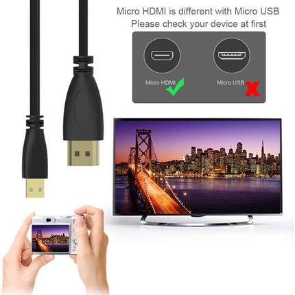 1.5M Micro HDMI to HDMI Adaptor Cable 1080P TV AV Adapter Audio Video Converter