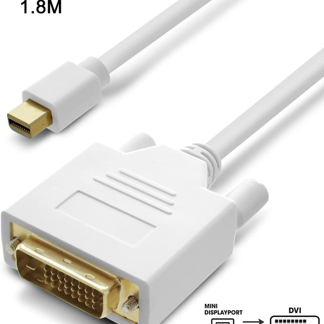 6FT 1.8M Mini Display Port Displayport To 24+1 DVI male Adapter Macbook Air Pro
