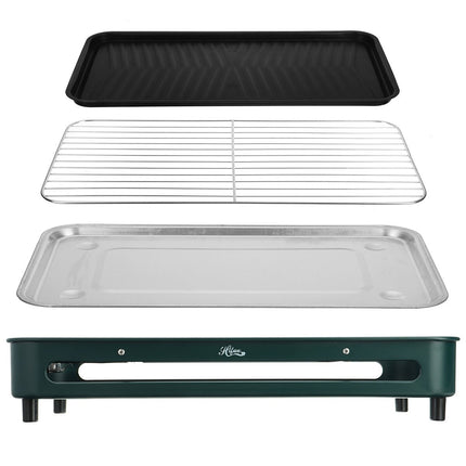 1500W Portable Household Smokeless Electric Pan Grill BBQ Non-Stick Electric Griddle Barbecue