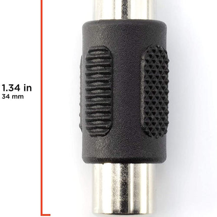2x RCA Adapter Female to Female Coupler Extender Audio Video RCA Connectors