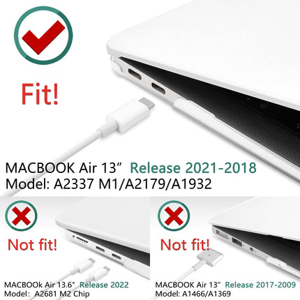 MacBook Air 13 Inch Case 2020 2019 2018, A1932, A2179, A2337 Shell Case Keyboard Cover Clear