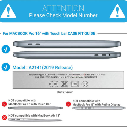MacBook Pro 16 inch 2020 Release A2141 Matte Shell Case Keyboard Cover Touch Bar Clear