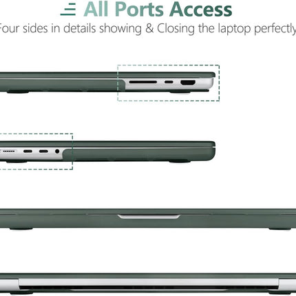 Suitable for  MacBook Pro 16 inch Case 2023 2022 2021 M2 A2780 A2485 M1 Pro/Max Hard Shell Case Keyboard Cover Midnight Green