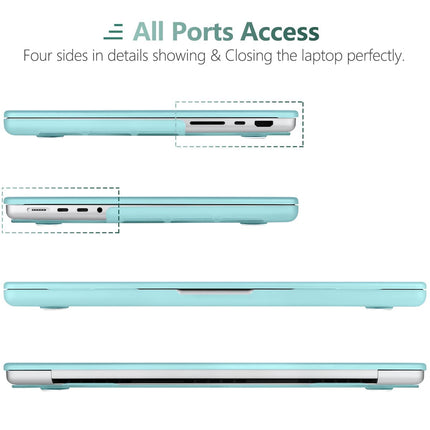 Suitable for  MacBook Pro 16 inch Case 2023 2022 2021 M2 A2780 A2485 M1 Pro/Max Hard Shell Case Keyboard Cover Turquoise