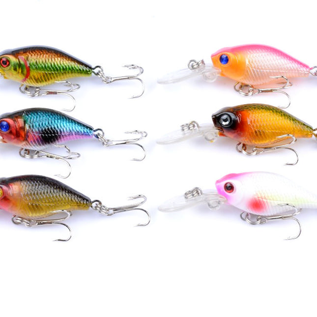 6x 6cm Popper Crank Bait Fishing Lure Lures Surface Tackle Saltwater