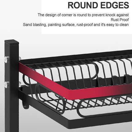 65cm 3 tier Over Single Sink Dish Drying Rack Drainer Kitchen Cutlery Holder Storage Organizer