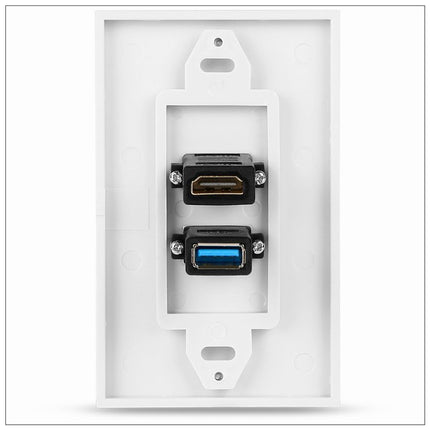HDMI USB 3.0 Audio Stereo Pass Through Component Composite Wall Plate Panel