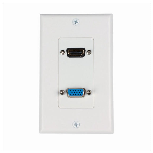 HDMI VGA Audio Stereo Pass Through Component Composite Wall Plate Panel
