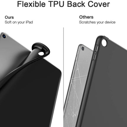 IPad 10.2 2019 7th Pencil Holder Slim Smart TPU Soft Edge Case Black