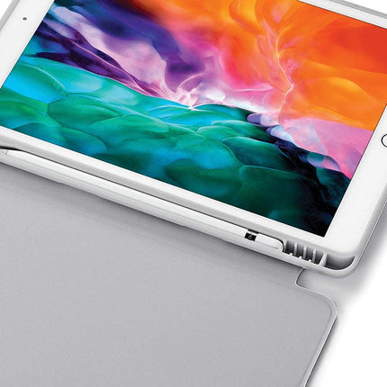IPad 10.2 2019 7th Pencil Holder Slim Smart TPU Soft Case Grey