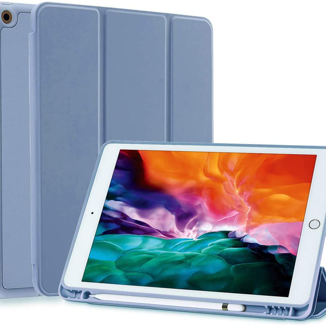 IPad 10.2 2019 7th Pencil Holder Slim Smart TPU Soft Case Lavender Color