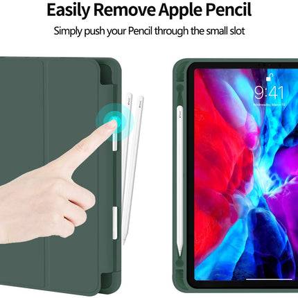 iPad Pro 11 Inch 2020 Soft Tpu Smart Premium Case Auto Sleep Wake Stand Cover Pencil holder Dark Green