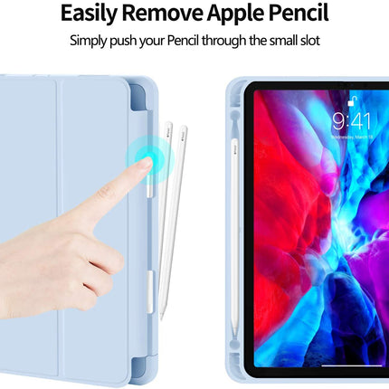 iPad Pro 11 Inch 2020 Soft Tpu Smart Premium Case Auto Sleep Wake Stand Cover Pencil holder ice blue