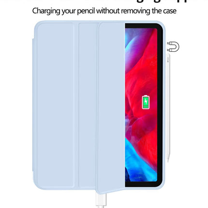 iPad Pro 11 Inch 2020 Soft Tpu Smart Premium Case Auto Sleep Wake Stand Cover Pencil holder ice blue