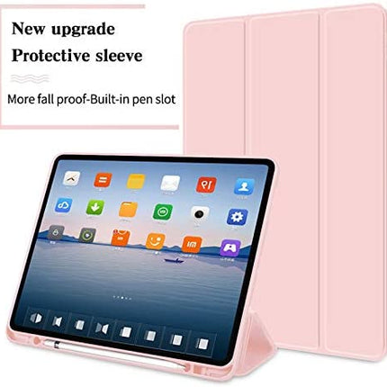 iPad Pro 11 Inch 2020 Soft Tpu Smart Premium Case Auto Sleep Wake Stand Cover Pencil holder Pink