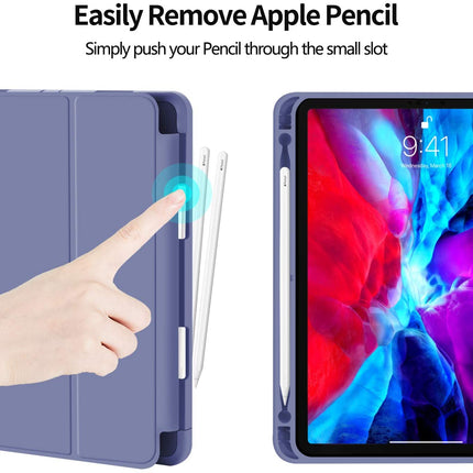 iPad Pro 11 Inch 2020 Soft Tpu Smart Premium Case Auto Sleep Wake Stand Cover Pencil holder Purple