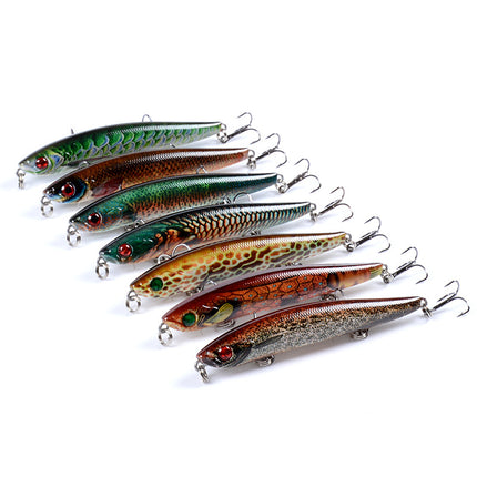 6x Popper Poppers 9.3cm Fishing Lure Lures Surface Tackle Fresh Saltwater