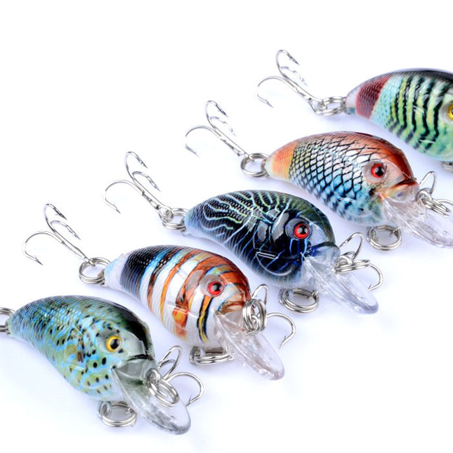 5x 4.5cm Popper Crank Bait Fishing Lure Lures Surface Tackle Saltwater
