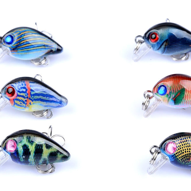 6x 3cm Popper Crank Bait Fishing Lure Lures Surface Tackle Saltwater