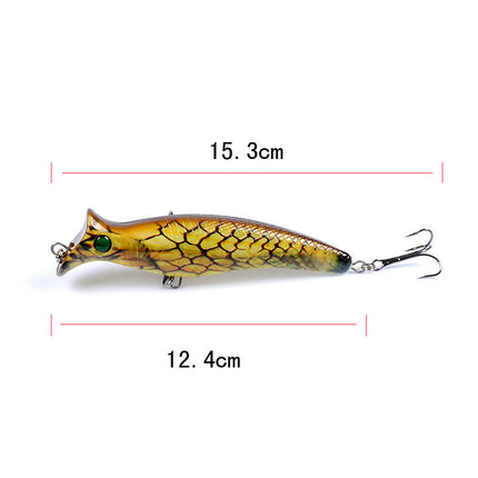 6x Popper Poppers 12.4cm Fishing Lure Lures Surface Tackle Fresh Saltwater