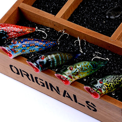 5X 8cm Popper Poppers Fishing Lure Lures Surface Tackle Fresh Saltwater