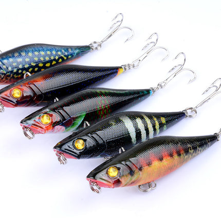 5X 7.5cm Popper Poppers Fishing Lure Lures Surface Tackle Fresh Saltwater