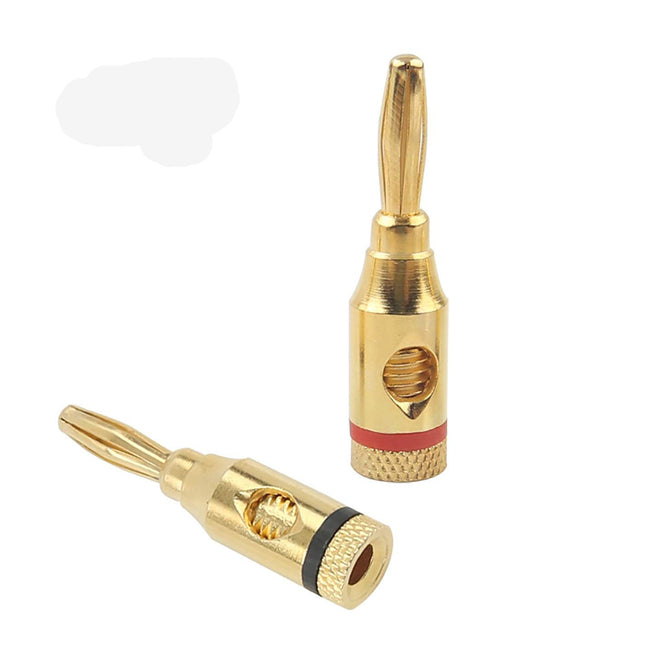 2X Banana Plugs 24K Audio Jack Connector for Speaker stereo Cable Black& Red