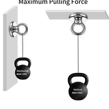 Heavy Duty Magnetic Hooks 30KG Countersunk Hole Eyebolt Kitchen, Office and Garage