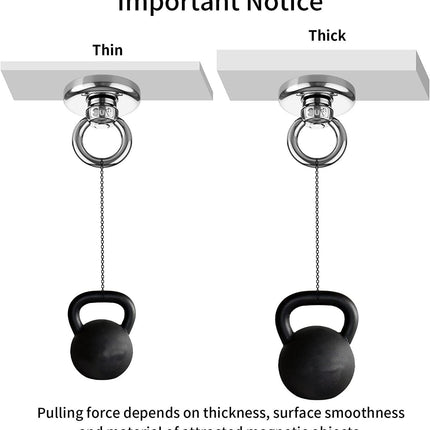 Heavy Duty Magnetic Hooks 30KG Countersunk Hole Eyebolt Kitchen, Office and Garage