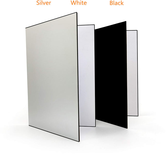 2 Pack A3  3 in 1 Photography Light Reflector Cardboard Light Diffuser Board Black, Silver, White