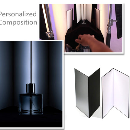 2 Pack A3  3 in 1 Photography Light Reflector Cardboard Light Diffuser Board Black, Silver, White