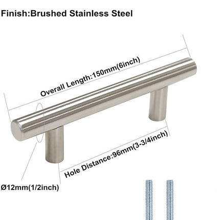 Brushed Stainless steel Kitchen Door Cabinet Drawer Handle Pulls 96MM