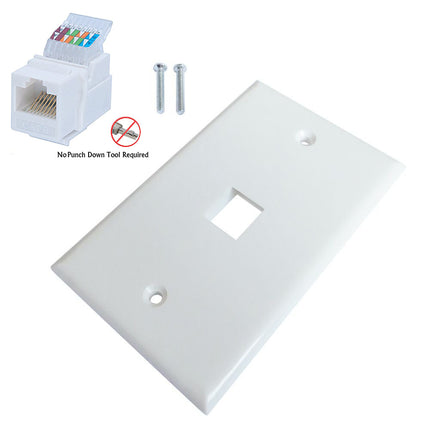 1 Port Cat6 Ethernet Wall Plate Ethernet Cable Wall Plate Adapter