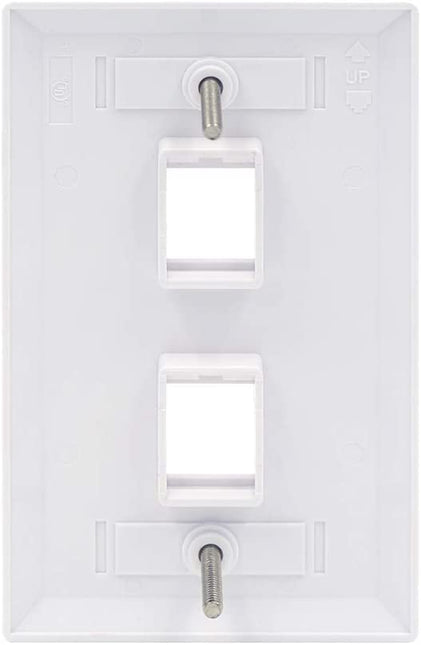 2 Port QuickPort outlet Wall Plate face plate, two Gang White