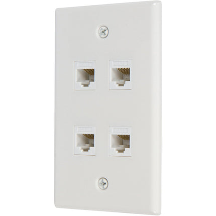 Ethernet Wall Plate 4 Port Cat6 Ethernet Cable Wall Plate Adapter