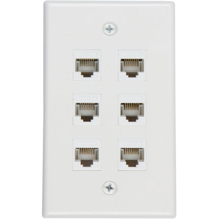 Ethernet Wall Plate 6 Port Cat6 Ethernet Cable Wall Plate Adapter
