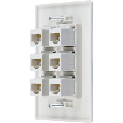 Ethernet Wall Plate 6 Port Cat6 Ethernet Cable Wall Plate Adapter