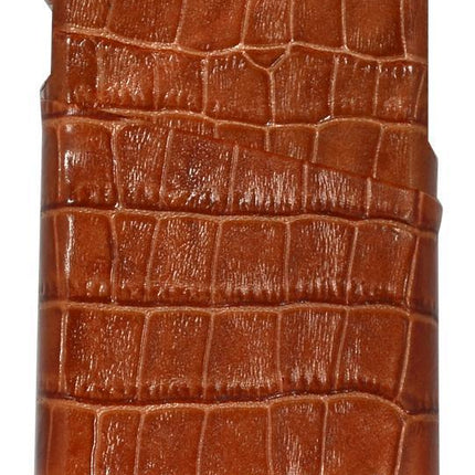 For iPhone SE 5G (2022), SE (2020) / 8 / 7 Case, Light Brown Crocodile Pattern Genuine Leather Protective Shell