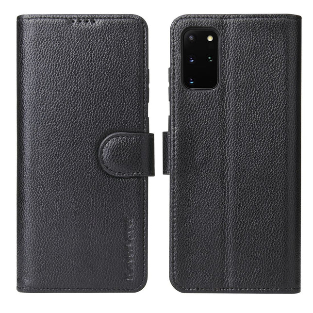 For Samsung Galaxy S20+ Plus Case iCoverLover Genuine Leather Wallet Cover Black