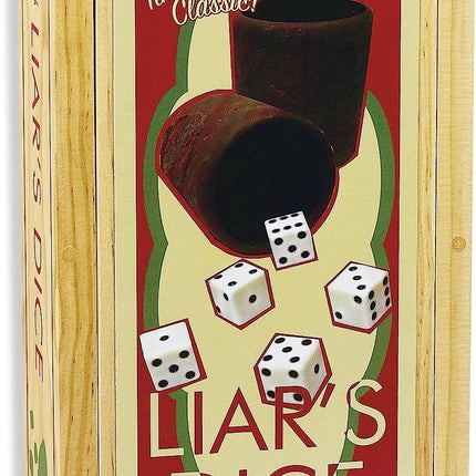 Cardinal Games Liars Dice in Wood Box Retro Game