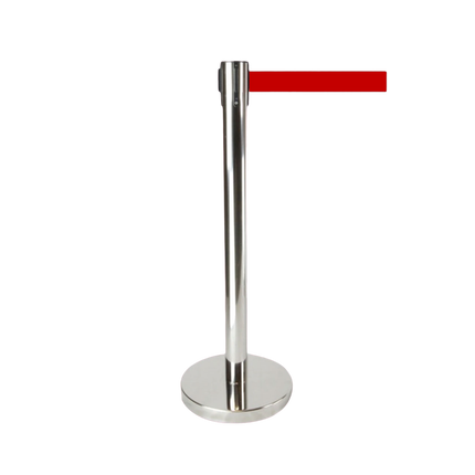 Retractable Queue Crowd Control Barriers | Silver Pole Red Belt