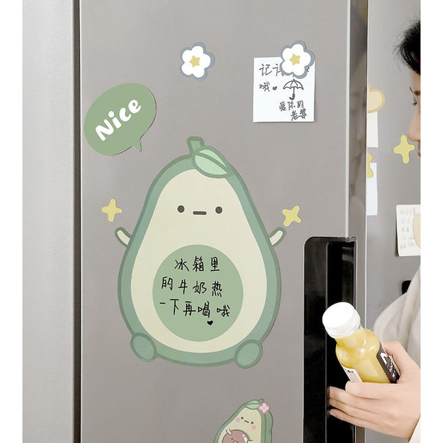 Magnetic Refrigerator Message Board Green Avocado Shape 28*36cm