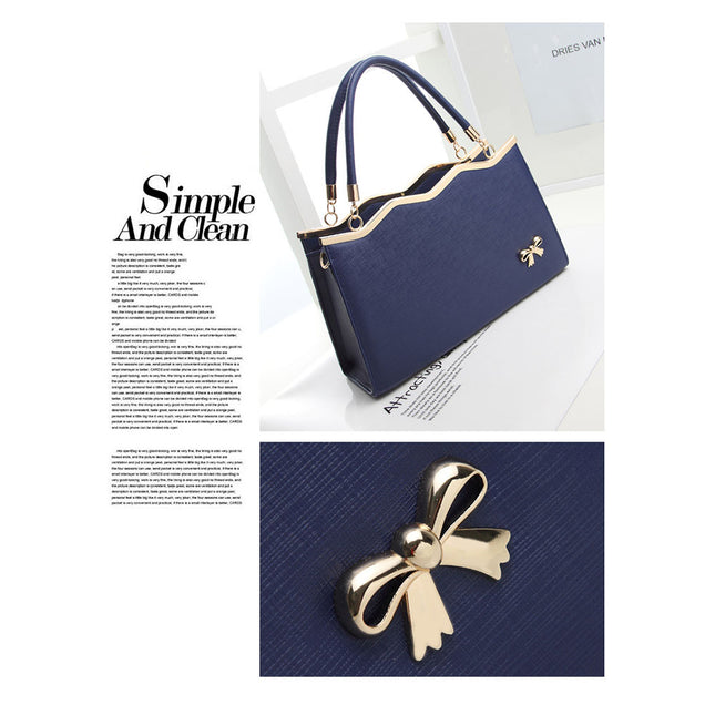 Unique Fashion Hand Bag blue color, with the shoulder strap