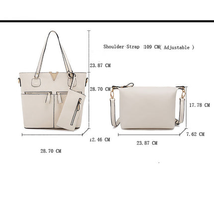 Fashionable White Ladies bags, Elegant PU Plaid , Two pieces with inside small wallet !