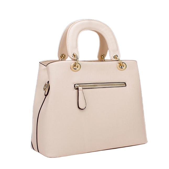 Unique Cream White Fashion Hand bag with real leather