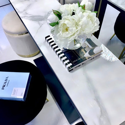 Interior Ave - Pandora Stone Marble Console - Marble & Black