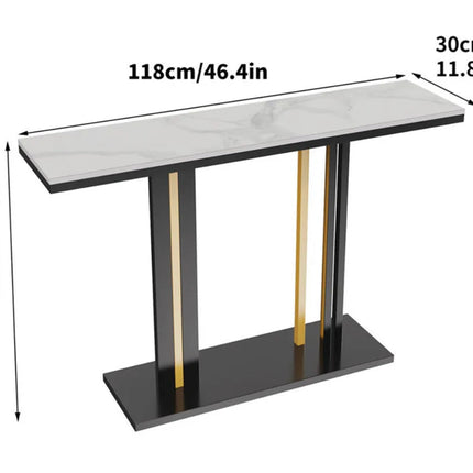 Interior Ave - Pandora Stone Marble Console - Marble & Black