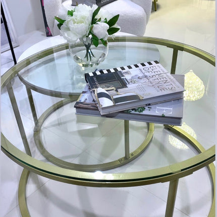 Interior Ave - Elle Luxe - Marble & Gold Nested Coffee Table
